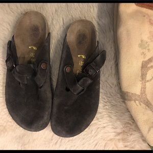 Dark Brown Suede Birkenstock clog 38
